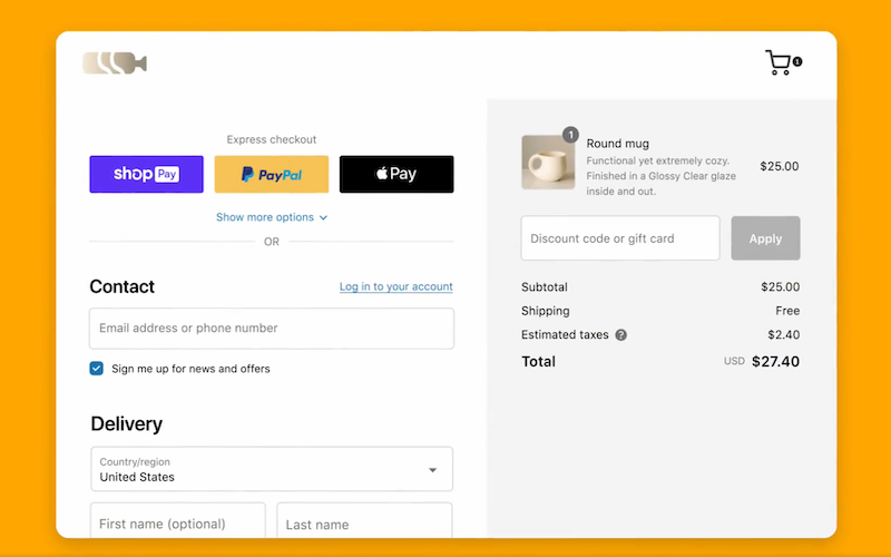 Optimiser les taux de conversion avec le paiement sur une page de Shopify
